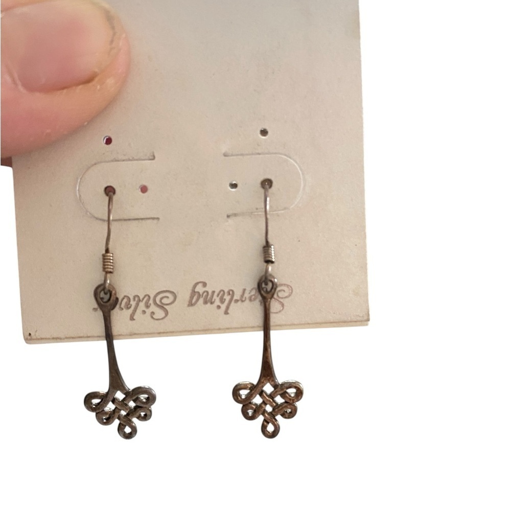 Sterling Silver Celtic Eternity Knot Drop Earrings